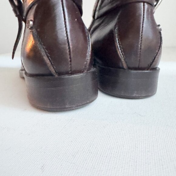 Costume National Chestnut Brown Spell-out Tall Riding Boots 37 - Picture 11 of 12